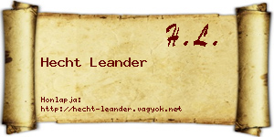 Hecht Leander névjegykártya
